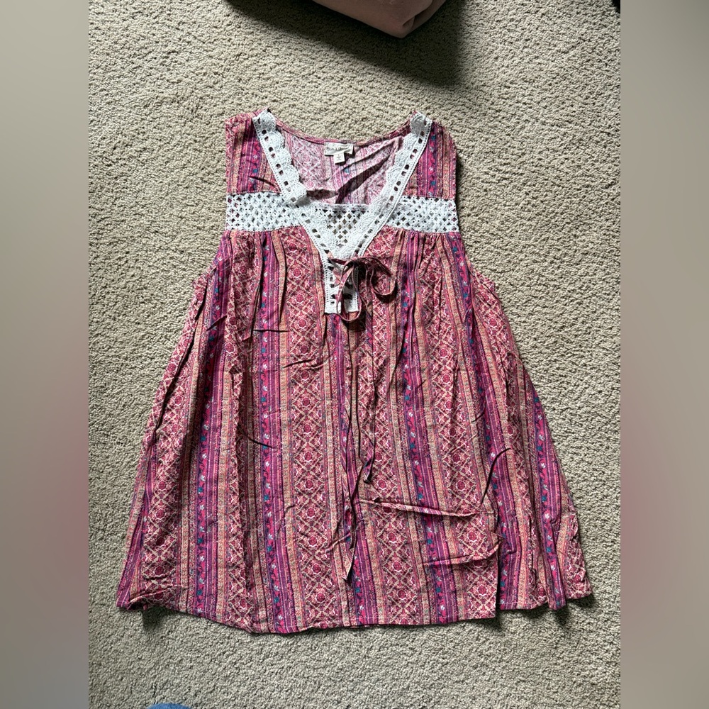 Hem & Thread Pink and Purple Patterned Top
